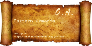 Osztern Armanda névjegykártya